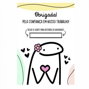 CARTÃO DE AGRADECIMENTO 12 Alto Alvura 240g 7x10cm 4x0  Corte Reto 